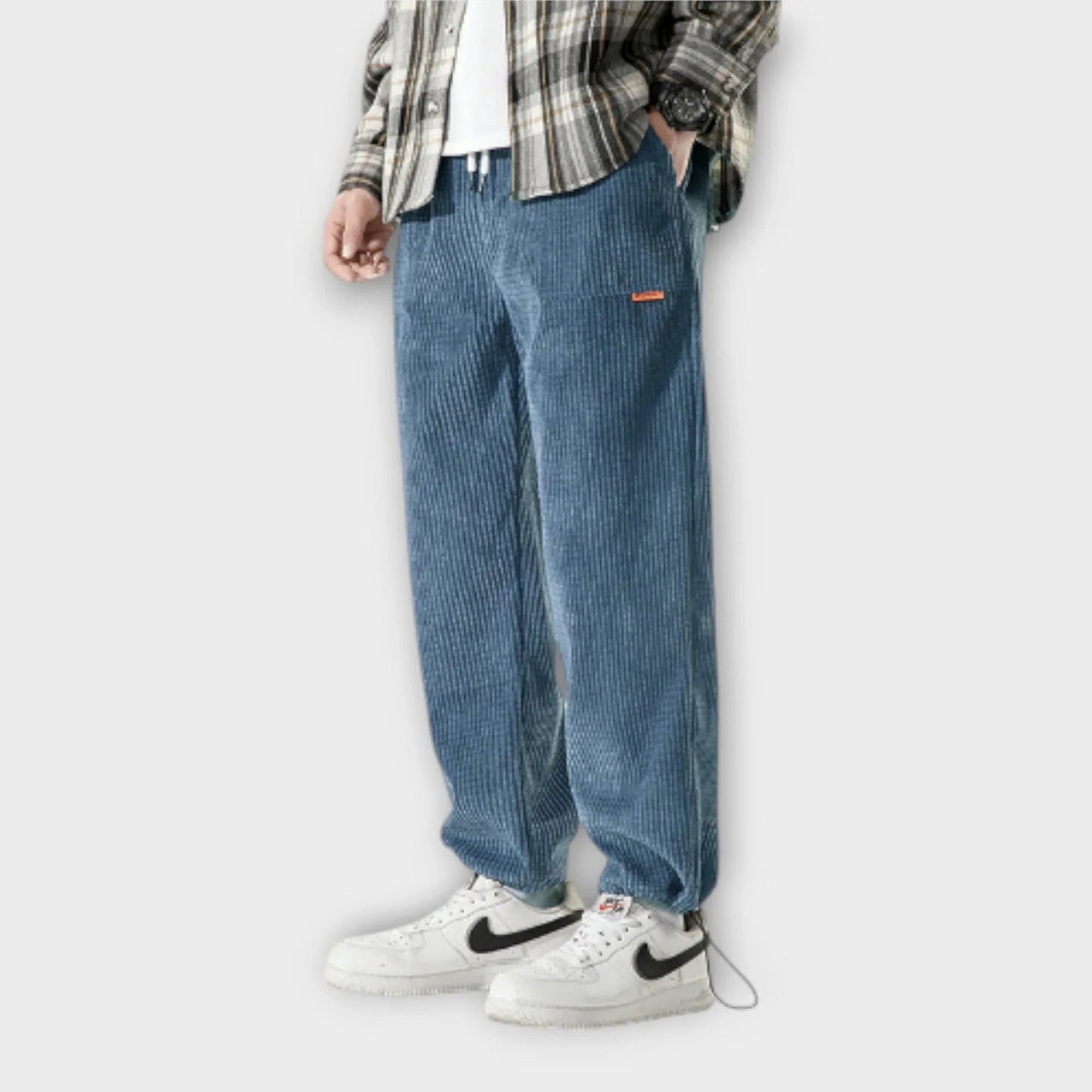 Herrebukser i kordfløyel