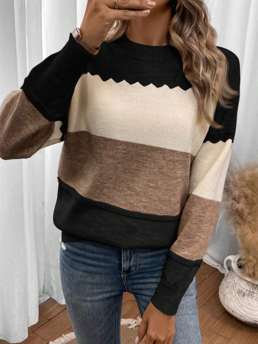 Sofia™ | Blød Striktrøje i Farveblok