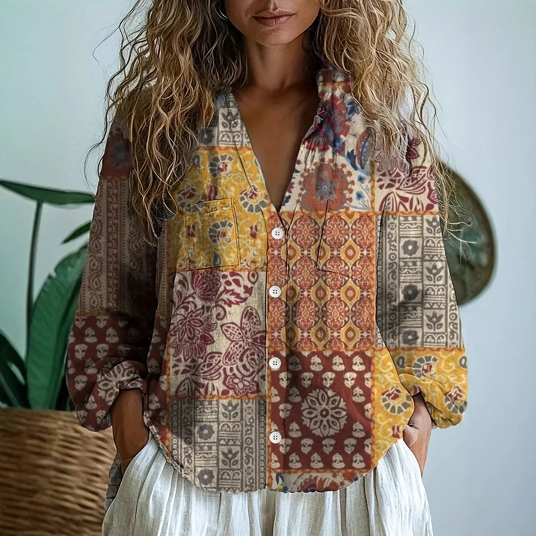 Sofia™ | Afslappet Bluse med Naturprint