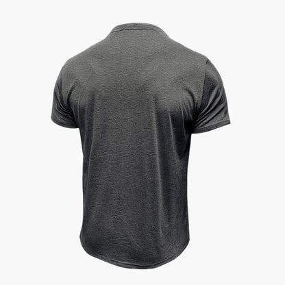 Henley-T-skjorte med dekorative sømmer til herre