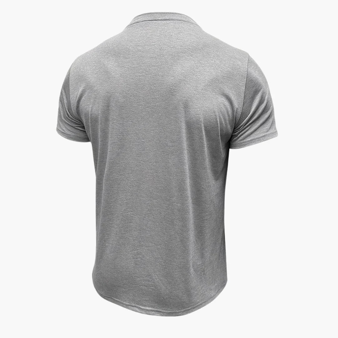 Henley-T-skjorte med dekorative sømmer til herre