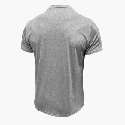 Henley-T-skjorte med dekorative sømmer til herre