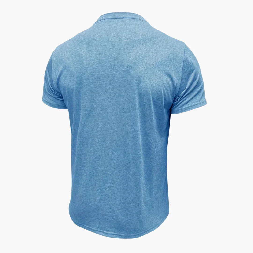 Henley-T-skjorte med dekorative sømmer til herre