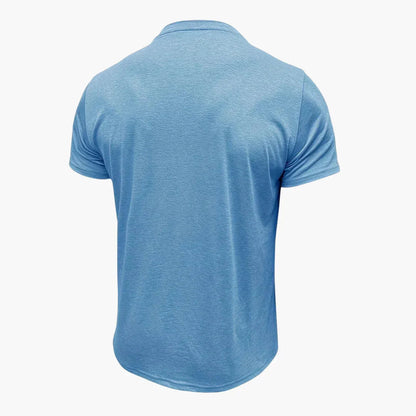 Henley-T-skjorte med dekorative sømmer til herre