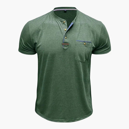 Henley-T-skjorte med dekorative sømmer til herre