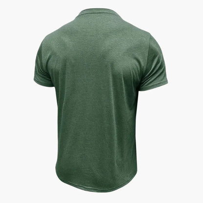 Henley-T-skjorte med dekorative sømmer til herre