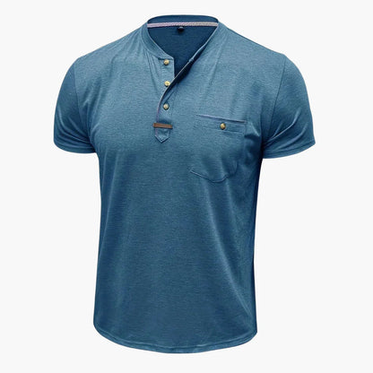 Henley-T-skjorte med dekorative sømmer til herre