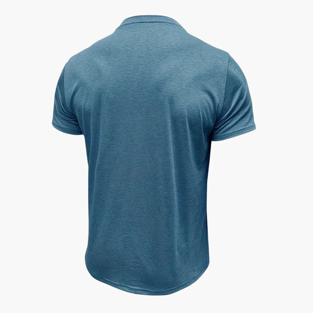 Henley-T-skjorte med dekorative sømmer til herre