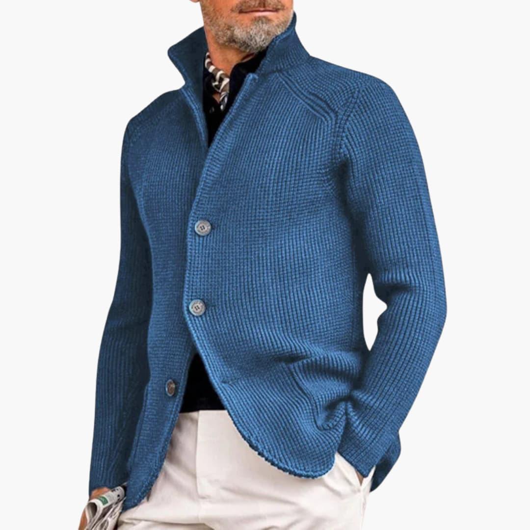 Finstrikket cardigan for herre