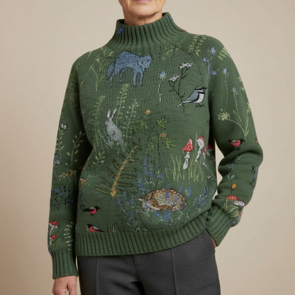 Hana | Hyggelig strik med skov-inspireret print