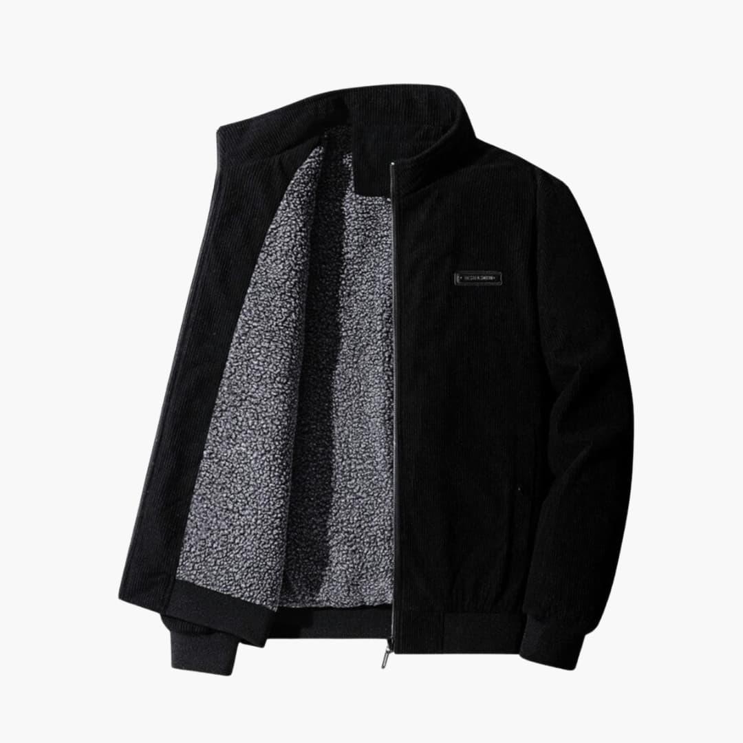 Ribbestrikket retrojakke for herre