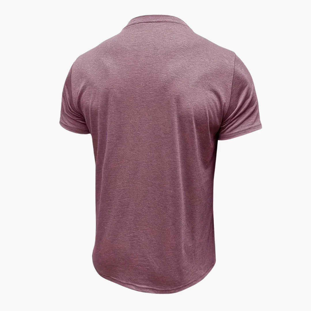 Henley-T-skjorte med dekorative sømmer til herre