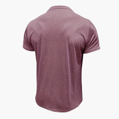 Henley-T-skjorte med dekorative sømmer til herre