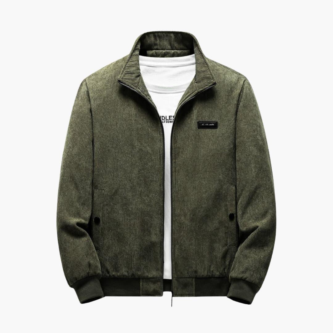 Ribbestrikket retrojakke for herre