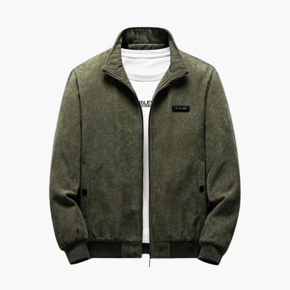 Ribbestrikket retrojakke for herre