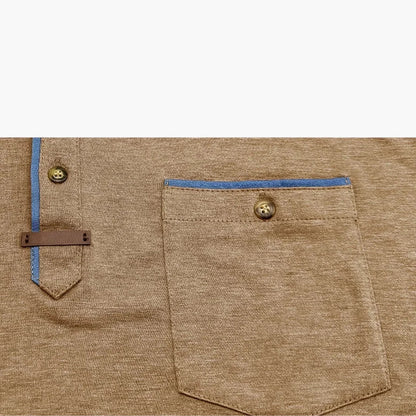 Henley-T-skjorte med dekorative sømmer til herre