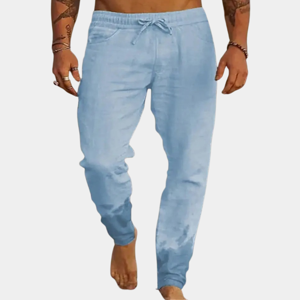 Rune | Afslappede Hørbukser med Snøre