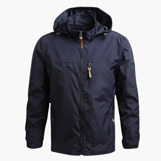 Herrejakke med glidelås foran og ståkrage