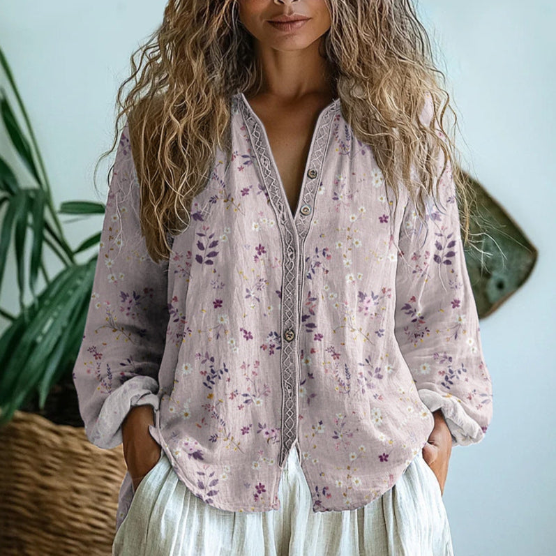 Sofia™ | Afslappet Bluse med Naturprint