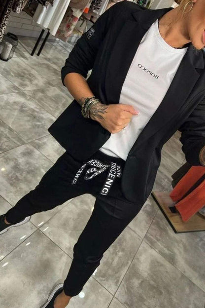 Fenna™ | Afslappet Ensfarvet To-delt Sæt til Kvinder